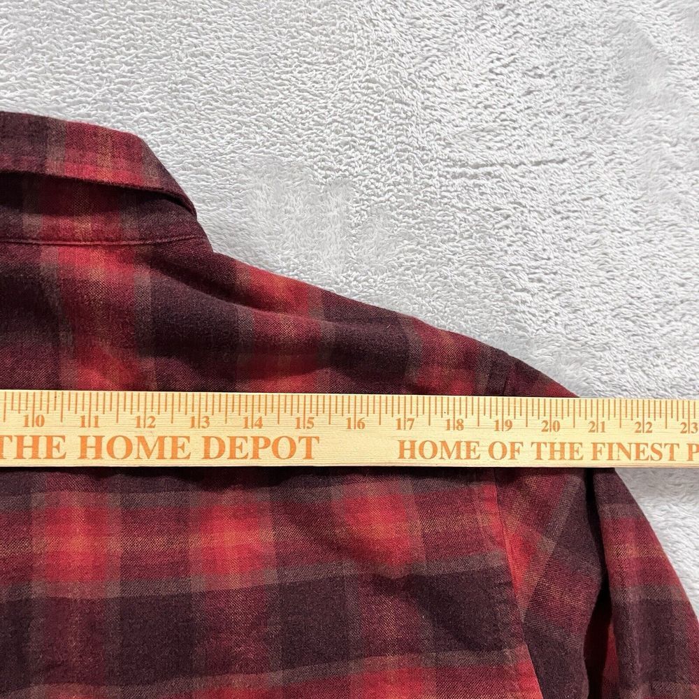 Pendleton Mason Shirt Mens L Red Plaid‎ Flannel Classic Long Sleeve Casual - Picture 5 of 9